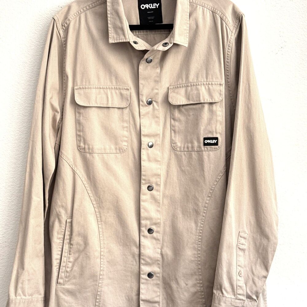 Oakley Beige XL Workwear Utility Overshirt Gorpcore Chore Jacket